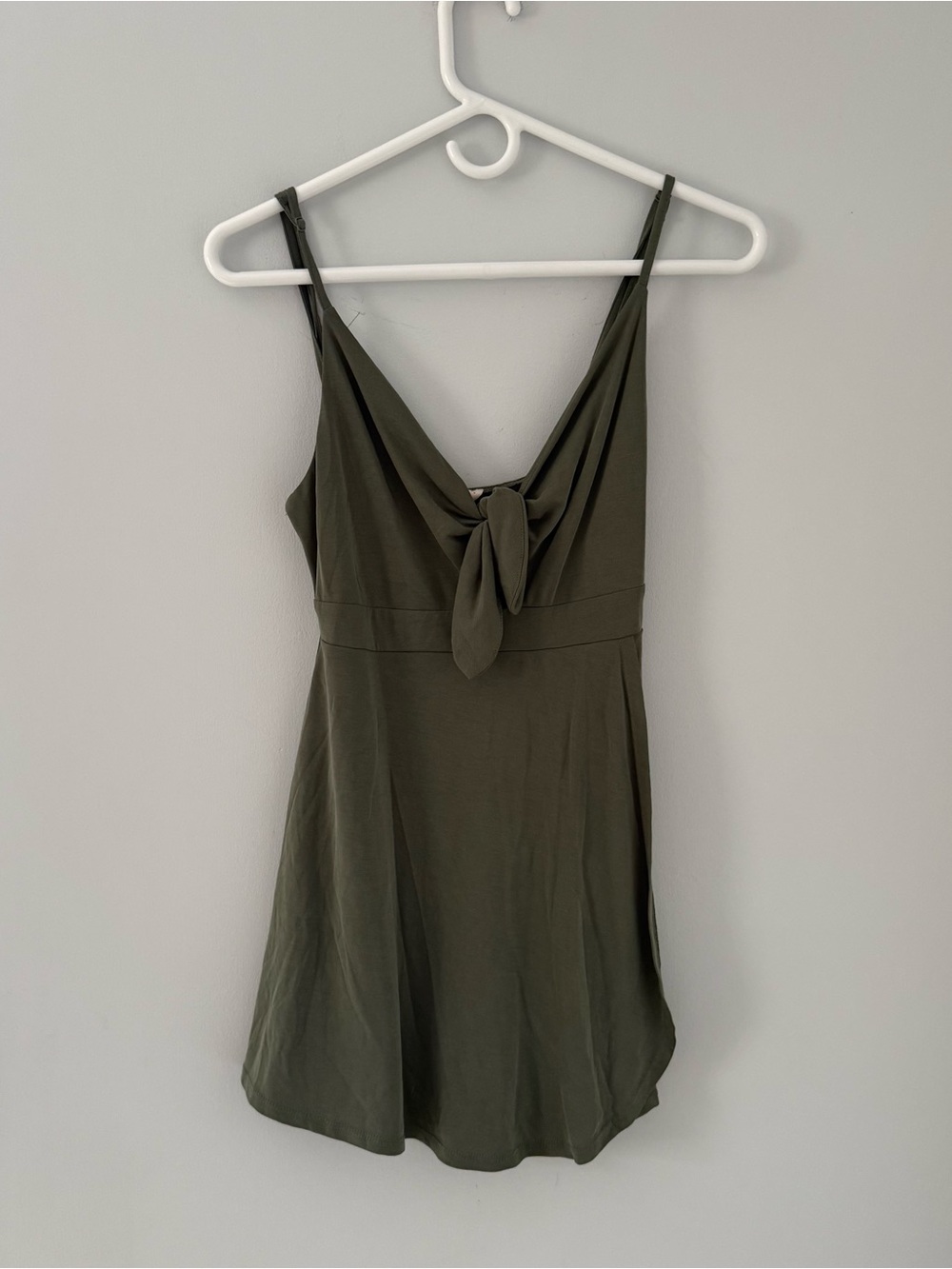 L.A. Hearts Olive Green Tie-Front Slip Romper - Women
